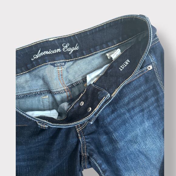 Y2k American Eagle Low Rise Artist Crop Dark wash size 6 - Picture 5 of 5